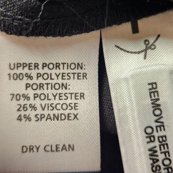 LOFT Black Sleeveless Dress Pencil Sheath Short Wrap Sheer Silk Fitted Classic 8 - Picture 14 of 16